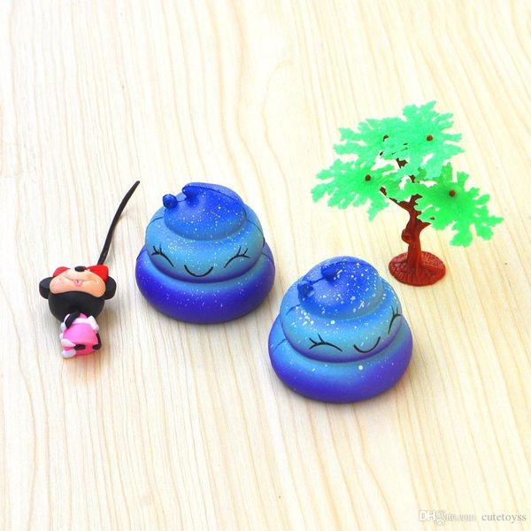 

good squishy toy 7cm sky color pu squeeze phone straps funny poo gags soft squishy simulation slow rising mobile toy joke kids gift t123