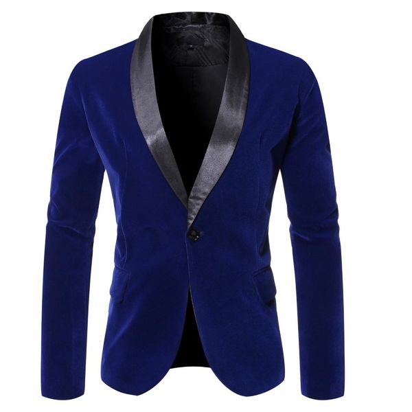 

heflashor 2019 fashion men autumn velvet blazers vintage solid v-neck groom men suits for wedding costume slim button blazer, White;black
