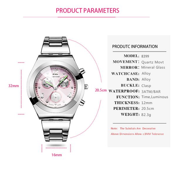 

longbo brand luxury women diamond watches japan quartz 5 atm waterproof ladies watch stainless steel fashion reloj mujer brw 8399, Slivery;brown