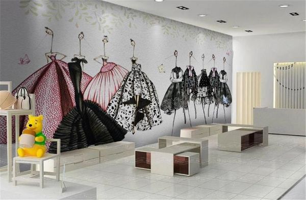 Acquista Carta Da Parati Decorativa Della Parete Z Dello Sfondo Del Negozio Di Abbigliamento Di Bellezza Retrò Dipinto A Mano Astratto Di Promozione