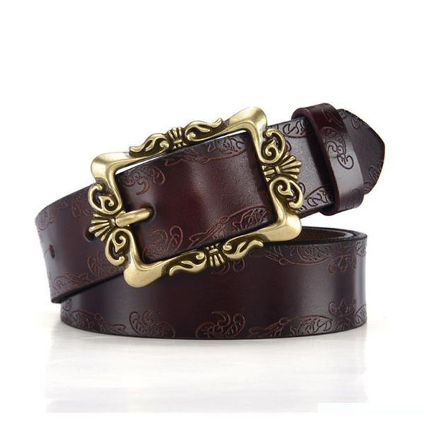 

2018 brand fashion mens belts genuine leather belt for women designer vintage luxury belt casual waist belt strap, Black;brown