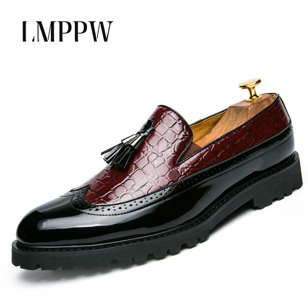 

england fashionable tassel men oxfords leather casual shoes dress business shoes for men flats slip on loafers, Black