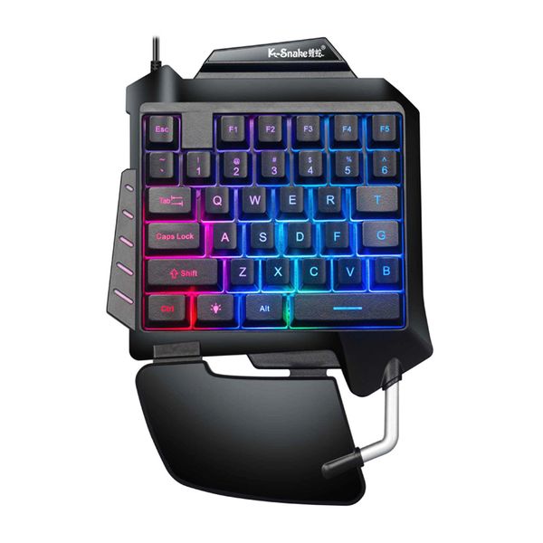 

new professiona wired gaming keypad colorful rgb led backlight 35 keys one-handed membrane keyboard gamer keypad