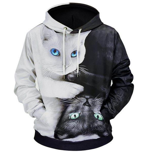 

designer sweatshirt womens clothes cartoon blend hoodies 3d printed cat oversize mens womens sweatshirt long sleeve hooded sudaderas, Black