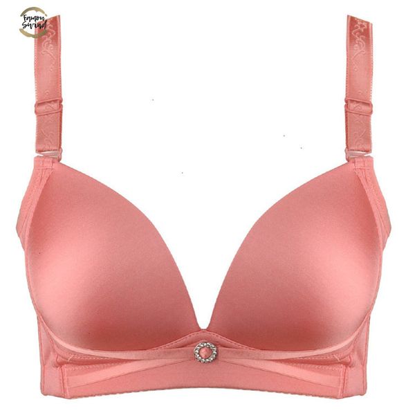 

wireless seamless bra push up underwear adjustable thin large single-bra wire new style plus size b c cup, Red;black