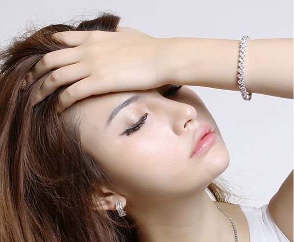 

fashion-uropean and american rome bracelet female zircon crystal bracelet ring exquisite luxury fashion accessories diamond, Golden;silver