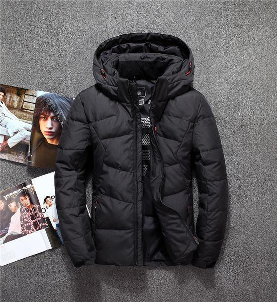

91% white duck thick down jacket men coat snow parkas male warm brand clothing winter down jacket outerwear, Black