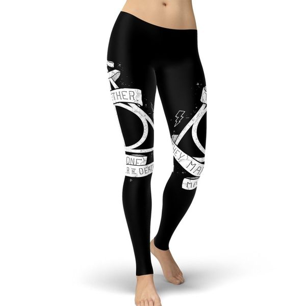 

2019 new harry walking dead negan women leggings deathly hallows leggins printing legging for woman pants drop ship, Black