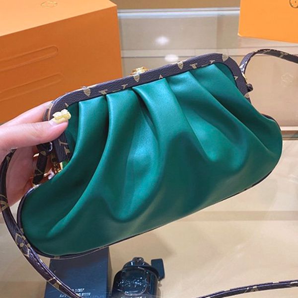 

green brown clutch bag retro buckle handbags purses crossbody bag new style winter purse for women clouds shoulder bag high quality