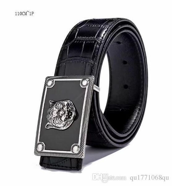 

new animal buckle black belt men's jeans simple all-purpose leather 2019 new style fashion decoration belt, Black;brown