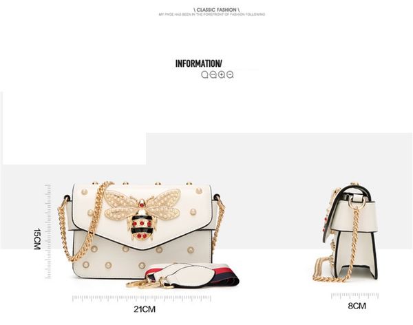 

designer shoulder bag women luxury designer tide bag star mini womens bags new spring summer pearl chain bee small square bag