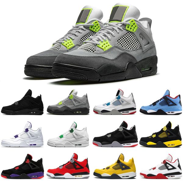 

new jumpman 4 4s black cat men basketball shoes cactus jack bred loyal blue royalty carnival mens trainers sports sneakers size 7-13