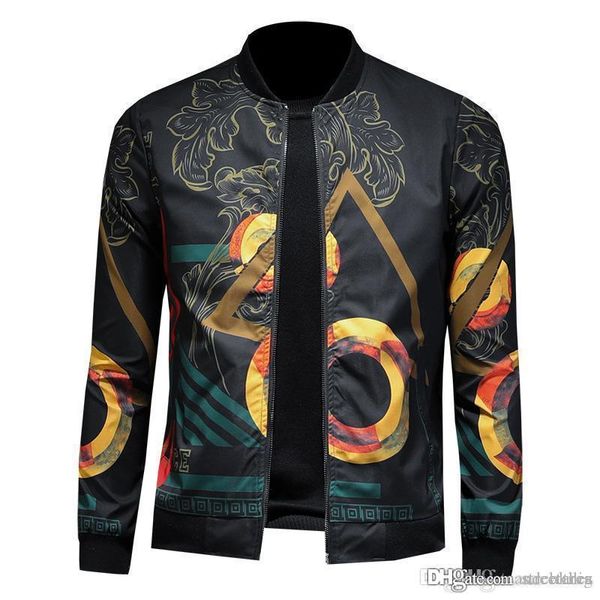 

2020 новые дизайнер одежды роскошный мужской куртки тонкий длинные рукава верхняя одежда высокого качества моды пальто осень осень печати ма, Black;brown