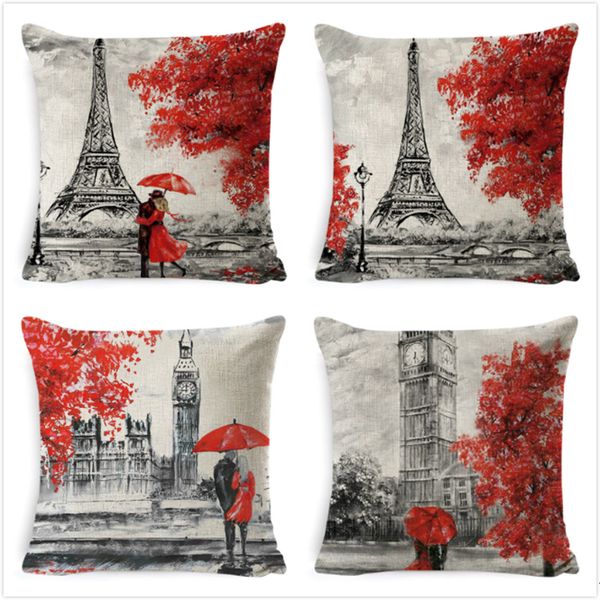 

франция башня биг-бен наволочки любовник throw подушка обложка хлопок белье декоративная наволочка для дома спальни наволочка