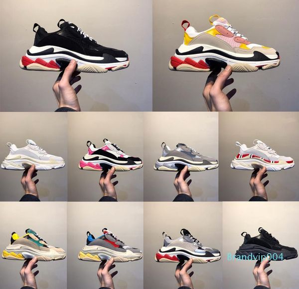

2019 fashion paris casual shoes 17fw triple-s dad for men's women beige black ceahp sports designer triple s shoes size 36-45 g001