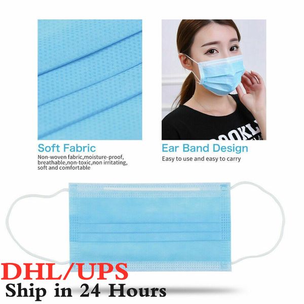 

24 hours ship non-woven 3 layers anti-dust kn90 masks disposable safe breathable face mouth mask kids ear loop filter masks ups
