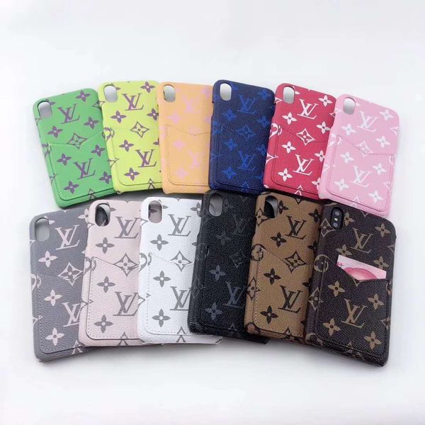 

Colorful luxury de igner mart phone mobile phone ca e for iphone x x max xr 6 6 7 8 plu back pocket for card money wallet iphone ca e
