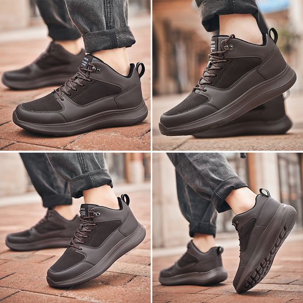

homemade brand wholesale fashion women mens running shoes black coffee leather winter keep warm sport sneakers mens trainers made in china, White;red
