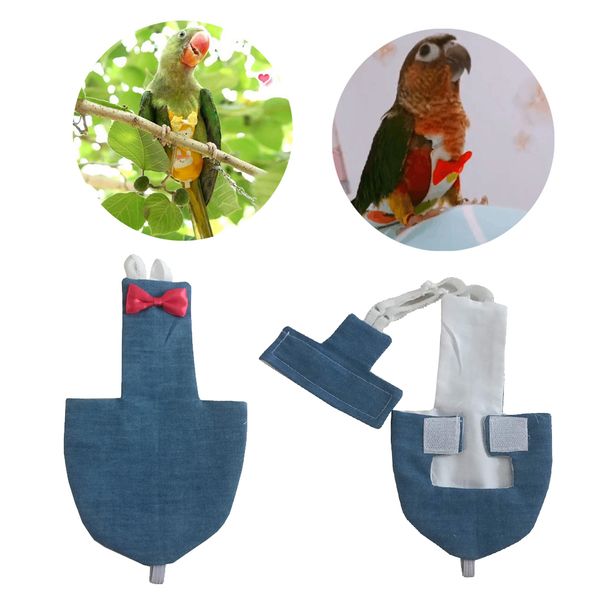 

2x безопасный комфорт многоразовые птицы ткань подгузники pet pad pee parrot летные костюмы