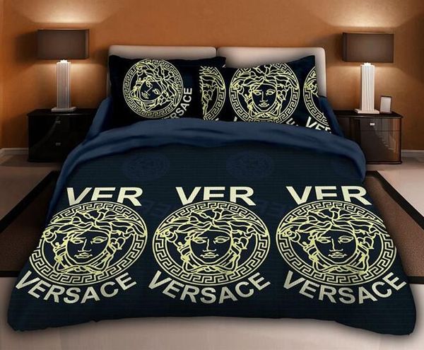 

new fashion home bedding set soft and comfortable printed letter mocha cotton four-piece set of 4 sets 88090