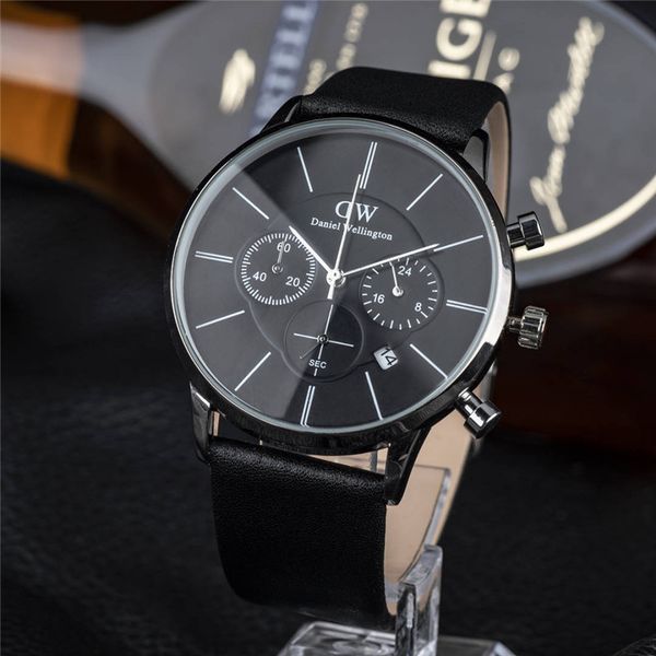 

Повседневные кварцевые мужские часы Daniel Wellington dw watch Все функции доступны Кожаный