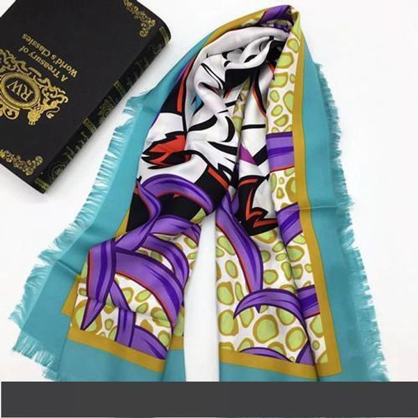 

оптовая продажа-новый стиль высокое качество 100% саржа шелковый материал печати тигр письма квадратные шарфы для женщин размер 110см-110см, Blue;gray