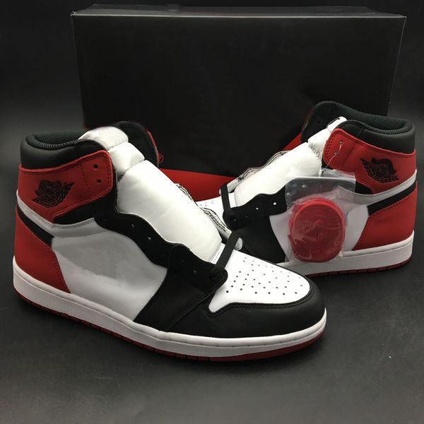 

toe basketball shoe 1 1s black toe red white women mens 2019 outdoor sport sneaker high quality