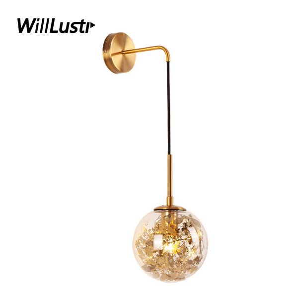 Nordic Glas Globus Wand Lampe Metall Blume Leuchte Hotel Korridor Wohnzimmer Studie Balkon Nacht Kreative Eisen Pflanzen Beleuchtung