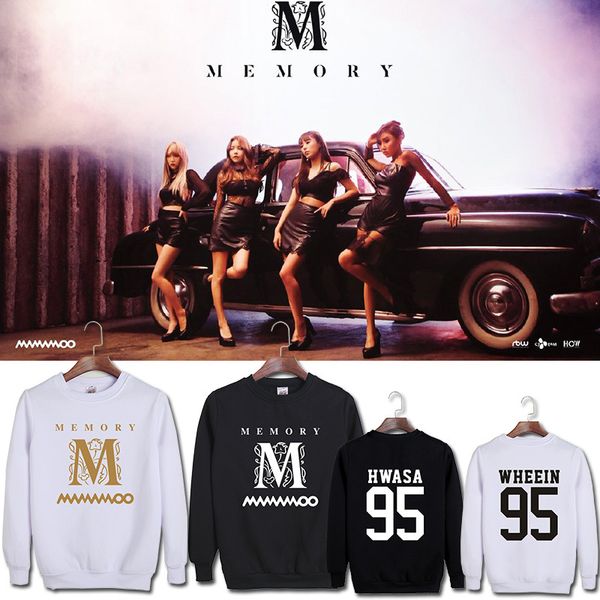 

kpop mamamoo album memory with the same paragraph loose round neck sweater cotton men and women teen dropshipping, White;black