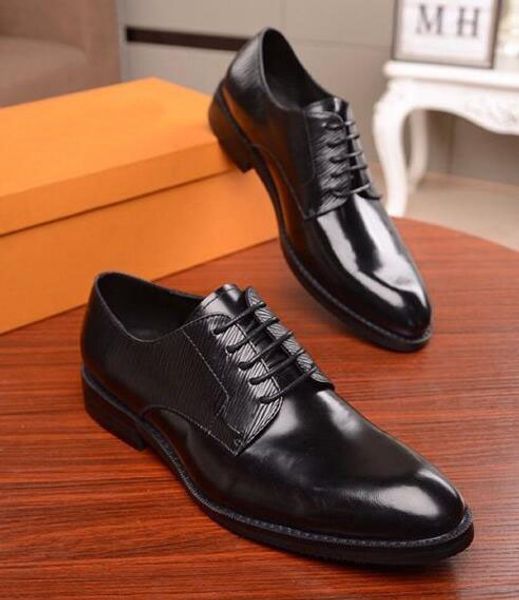 

2020 brand new louise mens dress business oxfords real leather wedding party office casual shoes size 38-44, Black
