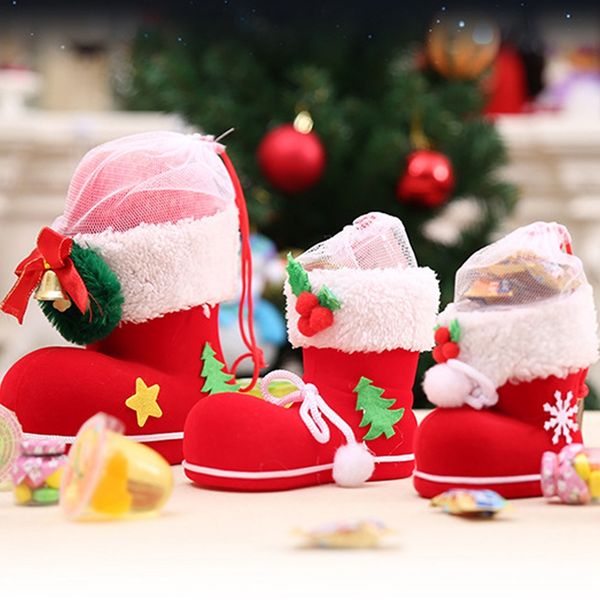 

3шт / набор подарков конфеты рождество обувь украшения xmas tree boots чулок висит сумка эльфы