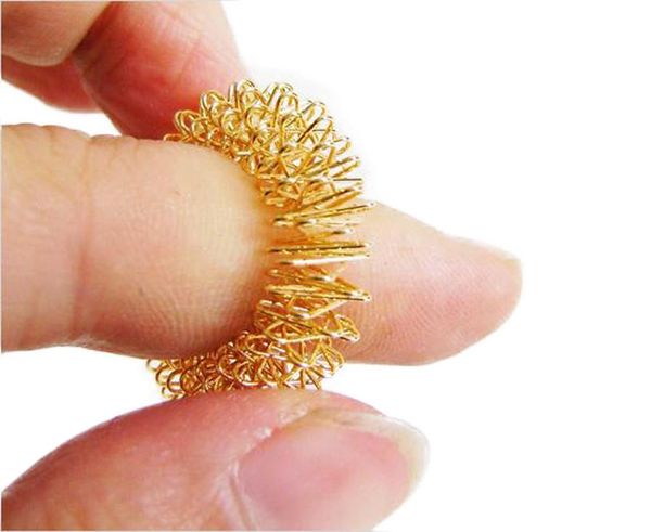 

(2 color) stainless steel finger massage ring massager - acupuncture rings health care body massager relax finger hand care