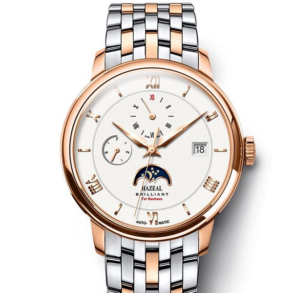 

wrist watch men,mens automatic watches hazeal man luxury wristwatch waterproof mechanical reloj brand montre month week date, Slivery;brown