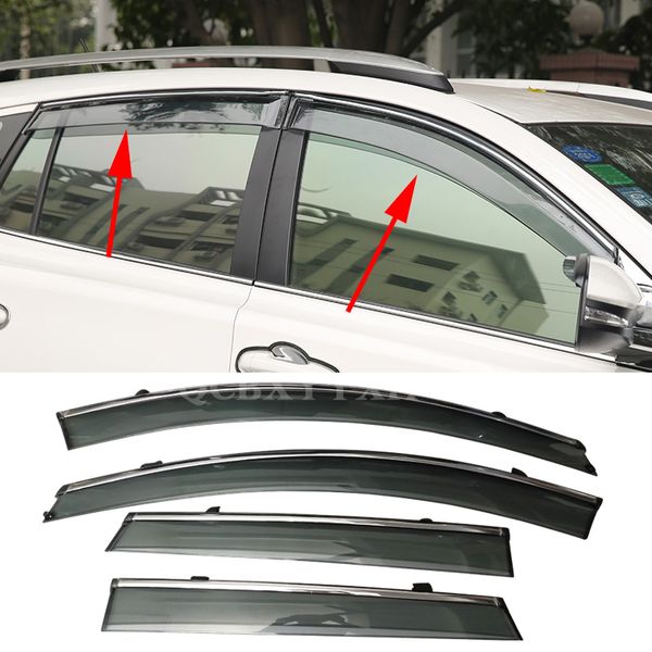 

4pcs/lot car awning shelter window visor for toyota rav4 2016-2017 sun rain shield cover car styling