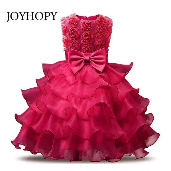 

flower girl dress for wedding baby girl 3-8 years birthday outfits children's girls first communion dresses girl kids party wear y19051, Red;yellow