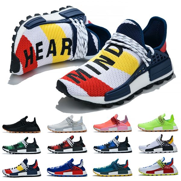 

nmd human race men women running shoes pharrell williams hu runner white black yellow red grey mens trainers sports sneakers size 36-47