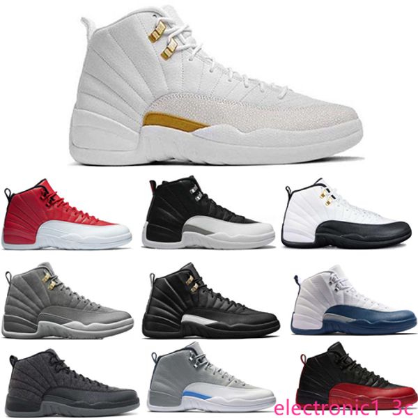 

nice men 12 12s basketball shoes new men motosports blue alternate 89 pure money white cement royalty bred fire red black cat oreo sneakers, Black;green