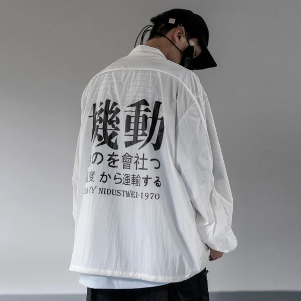 

us size thin jacket men streetwear japan style jacket gray white dg145, Black;brown