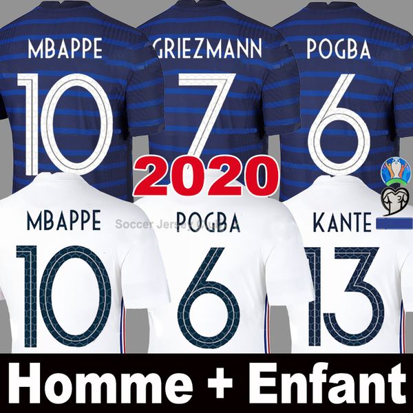 

2020 france soccer jersey mbappe griezmann kante pogba 100th anniversary maillot de foot euro 2021 men kids kits set football shirts uniform, Black;yellow