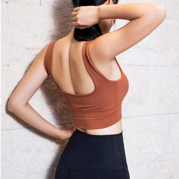 

women's yoga breathable open u shape sports bra workout fitness bra gym yoga vest activewear running clothes, White;black