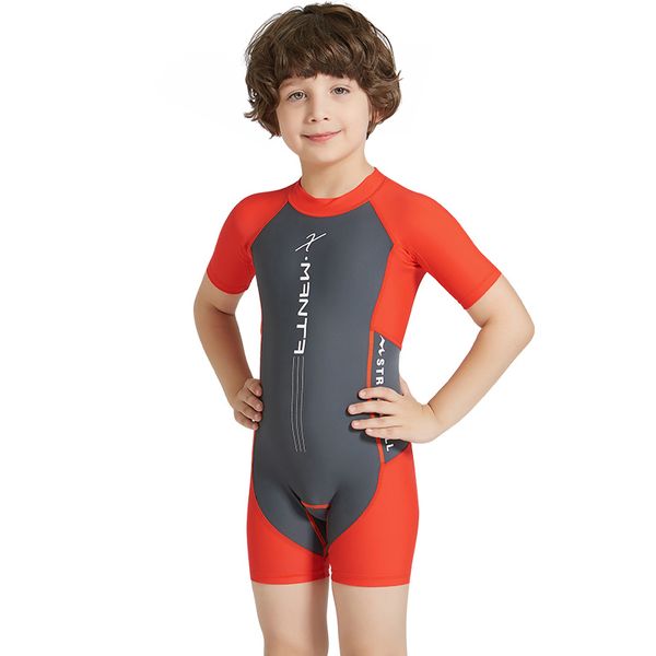 

children lycra diving wetsuits boys girls uv protection swimsuit one piece short sleeves surfing rash guards diving suits