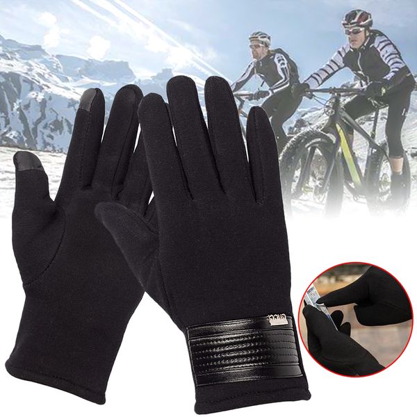 

winter and autumn touch screen gloves men warm windproof glove for men fashion classic black mitts