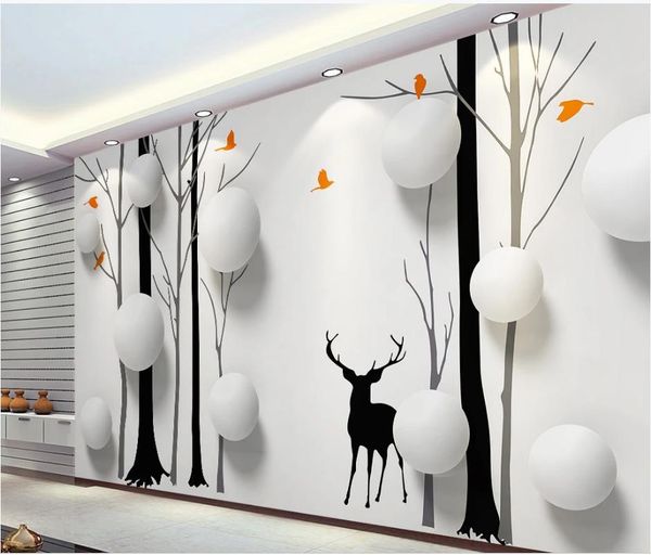 

classic wallpaper for walls 3d three-dimensional circle forest wallpapers modern minimalist tv background wall
