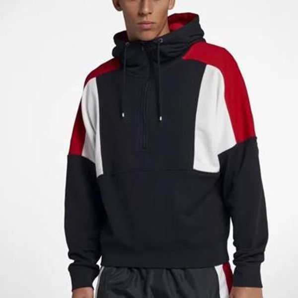 

2019 brand mens sweatshirt windbreaker jacket hoodies pullover half zipper casual designer long sleeve autumn spring sports running ljj98284, Black;brown