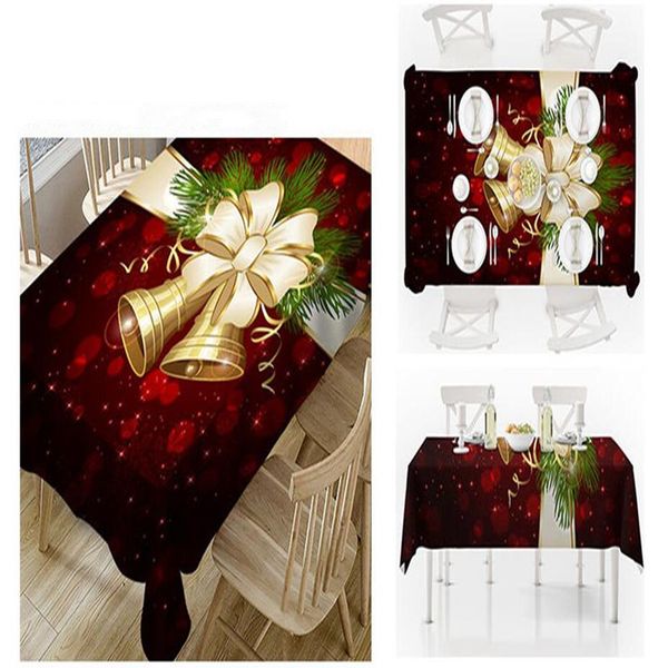 

fashion xmas tablecloth xmas bell milu deer printed large towel waterproof cartoon table cloth xmas table decoration household towel wy103q