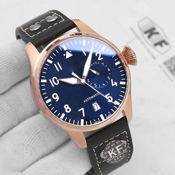 

rose gold luxury fashion womens lady mens designer automatic movement power recerve big pilot kf watches man watch wristwatches, Slivery;brown