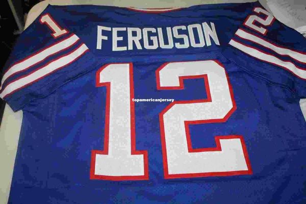 

retro joe ferguson #12 qb custom s-5xl,6xl home mitchell & ness jersey bule stitching men's football jerseys rugby, Gray