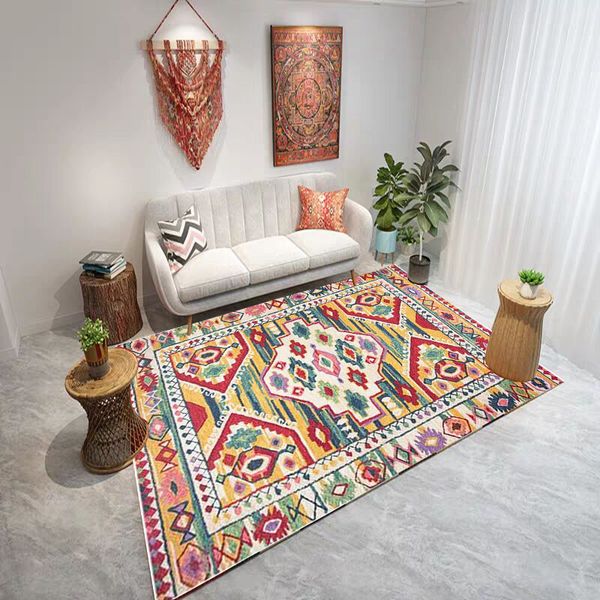 Moroccan Living Room Carpet Vintage Home Bedroom Rug Large Sofa
