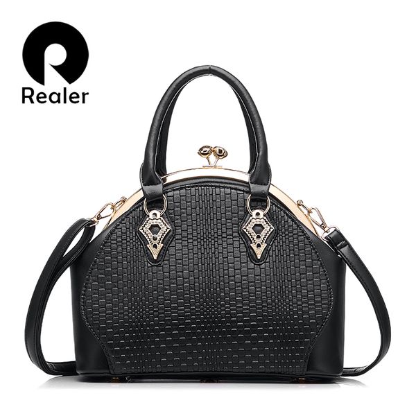 

realer brand design handbag women fashion black tote bag pu leather shoulder handbag ladies office bags 5 colors