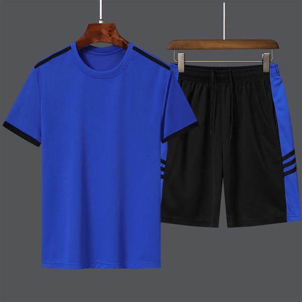 

fashion patchwork men clothing 2020 summer 2 pc tracksuit short sweatshirt + shorts sets beach mens casual tee shirt sportswears, Gray